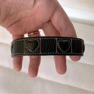 Brighton Black Leather Stitched Toggle Bracelet